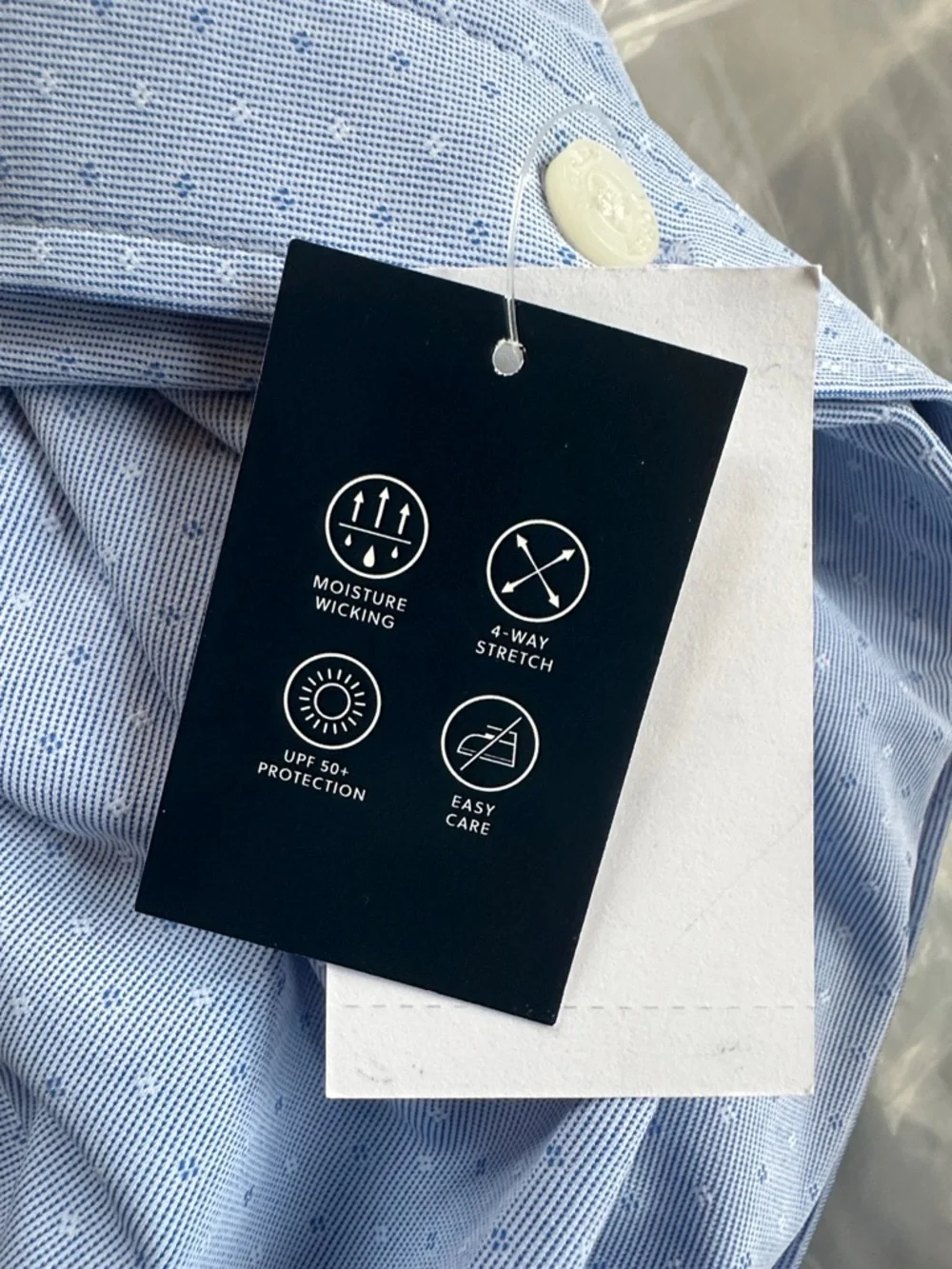 J. Crew NWT Dobby all day‎ performance Light Blue button front Shirt men’s XL